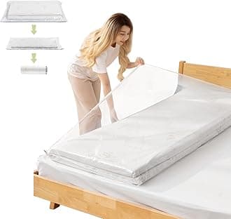 Esoes Large Vacuum Storage Bags Waterproof Sealable Vacuum Seal Mattress Bag with Zip Reusable Space Saver Bags for Mattress,Clothes, Compress Mattress By 85%, No Vacuum Pump (220x100cm)