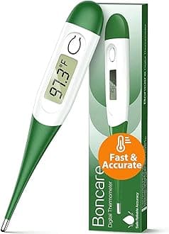 10 Seconds Oral Thermometer for Adults and Kids - Accurate & Safe Rectal Thermometer for Baby with Fever Alarm, Digital Thermometer (Dark Green)