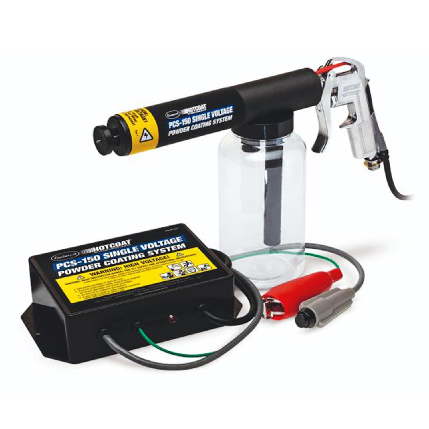 Eastwood PCS-150 Powder Coating System | Innovative Single Voltage with Minimal Overspray and Larger Ground Clamp | Powder Coating Machine with Clear Bottle