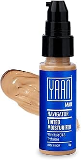 YAAN MAN Tinted Face Moisturizer for Men | With Goodness of Kale Oil & Trehalose | Moisturisers + Foundation | Healthy and Balanced Skin | For All Skin Type (Light) 1 Oz