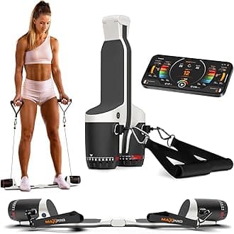 MAXPRO Fitness: Cable Home Gym | As Seen on Shark Tank | Versatile, Portable, Bluetooth Connected | Strength, HIIT, Cardio, Plyometric, Powerful 5-300lbs Resistance