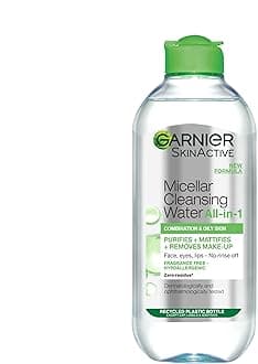 Micellar Cleansing Water For Combination Skin, Gentle Face Cleanser and Makeup Remover, Fragrance Free, Recognised By The British Skin Foundation, Use With Reusable Micellar Eco Pads, 400 ml