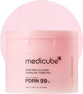 Toner Pads Salmon DNA PDRN Pink Collagen Jelly Pad | Korean Gel Toner Pad | Niacinamide, Madecassoside, Retinol | Soothing, Radiance, Uneven Skin Tone | Korean Skin Care | 70 Pads (1 Pack)