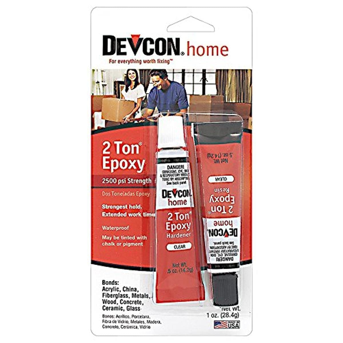 Devcon 35345 2 Ton Clear Epoxy - 0.5 oz. 2-Part Tube