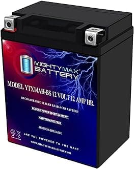 Mighty Max Battery YTX14AH-BS - 12 Volt 12 AH, 210 CCA, Rechargeable Maintenance Free SLA AGM Motorcycle Battery