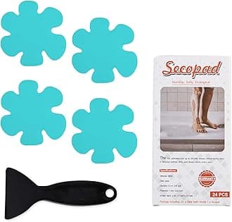 Bathtub Stickers Non-Slip, Safety Shower Treads Adhesive Appliques with Premium Scrape (Blue)