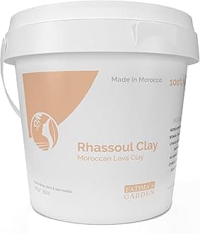 Fatima's Garden Rhassoul Clay, 100% Natural Moroccan Ghassoul Clay Powder for Face, Hair & Hammam; cleansing and softening & Purifying for the skin/hair, Vegan Cruelty-Free - 35oz / (1kg)