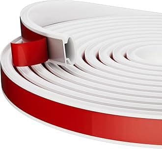 KAYLEINSTER 6M White D-Shape Rubber Door Draught Excluder Strip | Self-Adhesive Weather Stripping for Doors & Windows | Seals 2.5-5.5mm Large Gaps | Waterproof Soundproof Door Seal