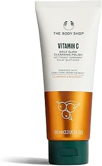 The Body Shop Vitamin C Daily Glow Cleansing Polish, 100 ML - For Dull, Tired Skin| Removes Dead Skin Cells| Radiance Revealing