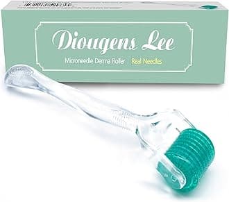 (192 0.5) - Derma Roller Real Needle - Diougens Lee 192 Stainless Steel Microneedling Roller for Glowing Skin & Hair Beard Growth - w/Storage Case