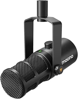 Dynamic Microphone, USB/XLR Podcast PC Microphone with Software, EQ,Tap-to-Mute, Headphone Jack, Gain Knob & Volume Control, Studio Mic for Broadcast, Recording, Streaming & Gaming (PD400X)