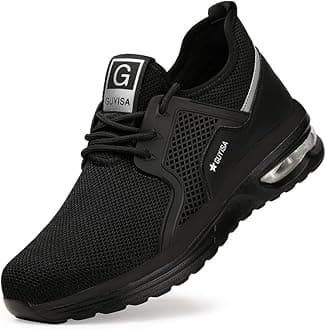 Unisex Steel Toe Safety Shoes Lightweight Work Trainers Slip Resistant Breathable Protective Boots with Anti-Puncture Sole for Men and Women Industrial Construction Footwear
