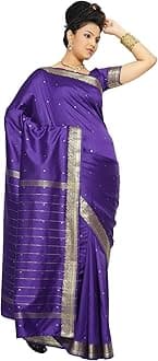 Womens Indian Ethnic Traditional Banarasi Art Silk Saree Sari Wrap Fabric Dress Drape