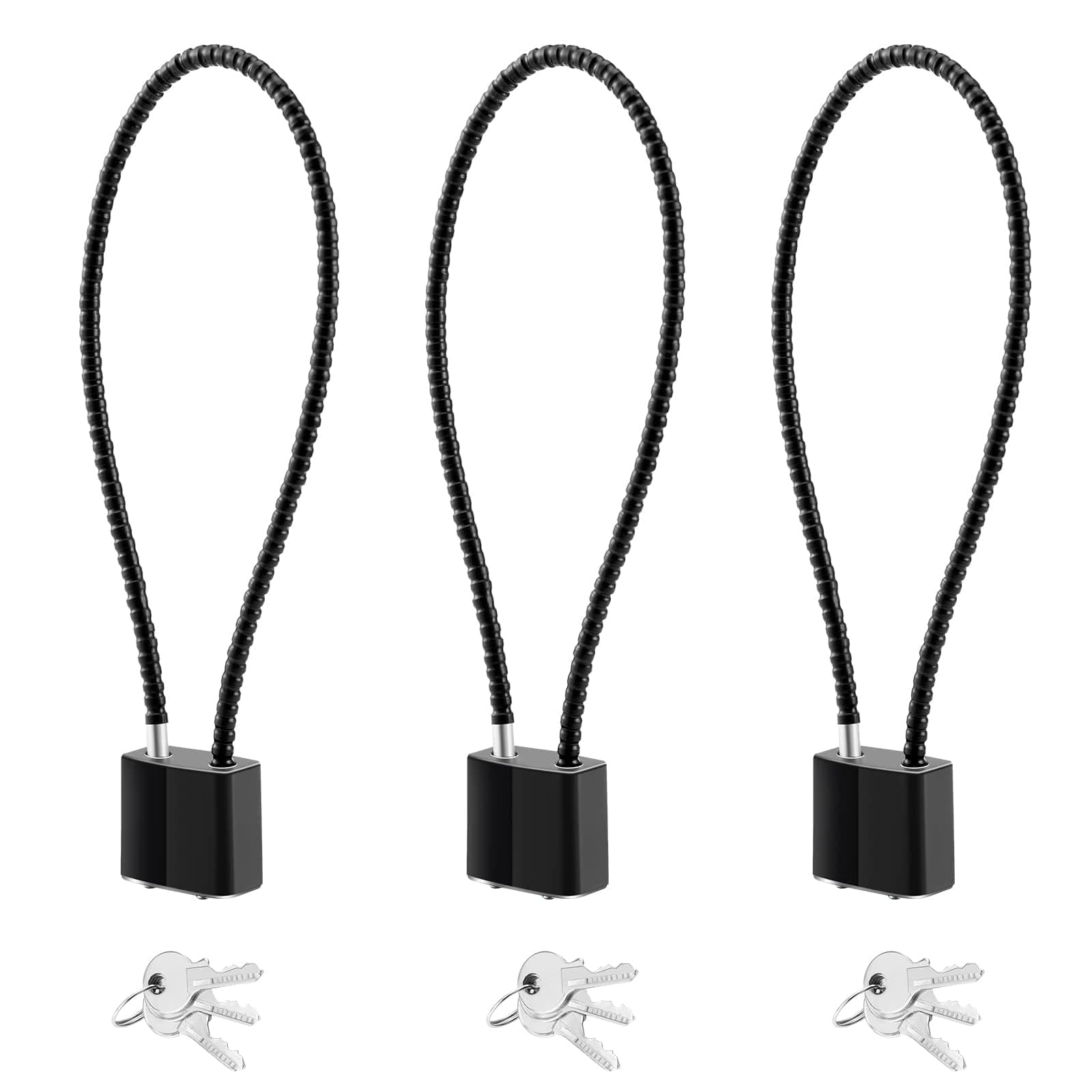 DELSWIN Cable Gun Locks with Keys - 15" Keyed Cable Gun Lock Heavy Duty Helmet Lock