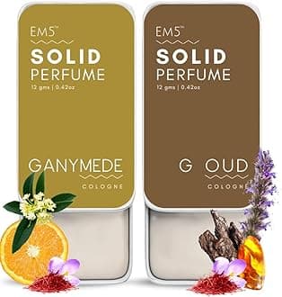 Em5 (Pack Of 2) Ganymede & G Oud Fragrance Solid Perfume,Travel & Pocket Friendly Perfume,Non-Greasy Cologne,Strong & Lasting,Gift Pack For Unisex,12G Each