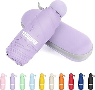Yoobure Travel Umbrella Portable Compact Umbrellas, Pocket Mini for Purse, Umbrellas for UV Sun & Rain Small for Backpack, Umbrella with Case Folding for Kids Women
