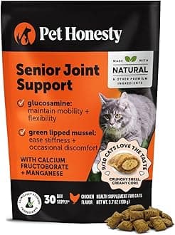 Cat Hip + Joint Health Chews – Crunchy & Creamy Cat Joint Support Supplement - Glucosamine, Chondroitin & Omega-3s – Supports Mobility, Flexibility & Comfort for Indoor & Outdoor Cats (Chicken 30-Day)