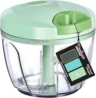 Cambom Manual Food Chopper, 650ml Green, Vegetable Cutter, Onion Chopper, BPA Free, Dishwasher Safe