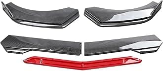 Compatible with Skoda Octavia VRS Superb Car Front Bumper Chin Lip Spoilers Body Kits Splitter Skirt Diffuser Protection Guard Covers(Carbon Fiber and Red)