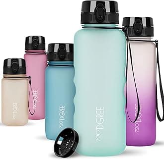 720°DGREE Water Bottle 1.5l “uberBottle“ softTouch +Sieve - BPA-Free, Leakproof, Reusable Drinking Bottle - XL Sports Bottle for all Day Hydration, Gym, Fitness, Office, University, Hiking, Travel