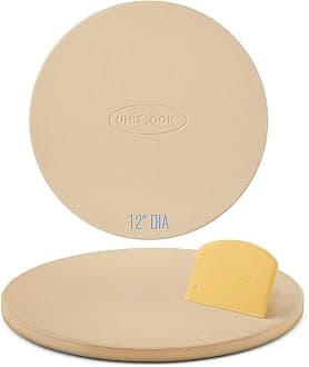 Unicook Round Pizza Stone 30.5cm, Heavy Duty Ceramic Bread Baking Stone for Oven, BBQ and Grill, Thermal Shock Resistant, Durable and Safe
