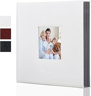 Leather Scrapbook Album DIY Set Scrap Book Album Hardcover Pictures Book 10.5"x10.5",DIY,Handmade for Anniversary,Family Memories,Couples,Friend&Baby,Accommodates 3x5 to 8x10 Photos (Leather-white)