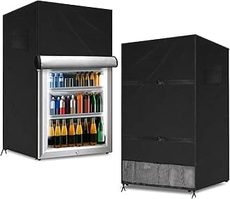 Outdoor Refrigerator Cover Dust-proof for Protecting Vertical Freezers/Beverage Refrigerators, Compact 3.0 Cubic Feet Freezer Covers for