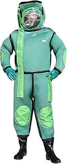 LBMED Professional Beekeeper Suit, Ventilated Beekeeping Clothing with 3 Cooling Fans and HD Mask, Joint Protection and Special Glove Design, Make Sure No Bees Get In, for Man Woman