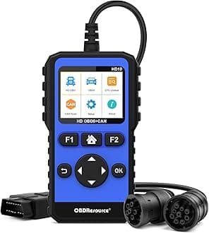 Full Systems Heavy Duty Truck Scanner Tool HDOBD/EOBD/OBD2 Automotive Scanner Diagnostic Tool for Truck & Car 2 in 1 Code Reader for Most 12V 24V Diesel Vehicles