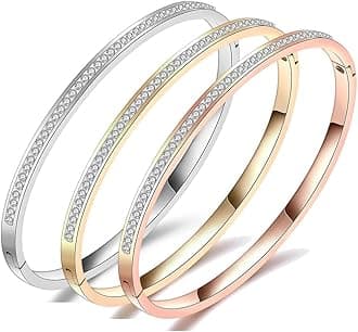 Shining Diva Fashion 18K Gold Plated Stainless Steel Openable Crystal Bracelet | Latest Stylish Cuff Bangle | Love Friendship Couples Gifts for Women Girls Mother Sister Wife Girlfriend