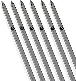 A Z Collection® Heavy Iron Square-Shape Kabab Seekh – Extra Heavy Flat Skewers for Kebab, Turkish Style & Paneer Tikka – 24 Inch – Pack of 6