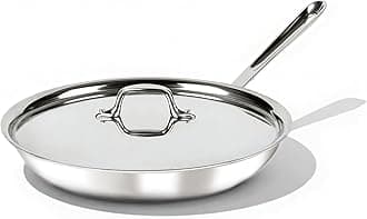 All-Clad 41126 Stainless Steel Fry Pan with Lid, Dishwasher Safe, Tri-Ply Bonded, 12 Inch Pan, Silver