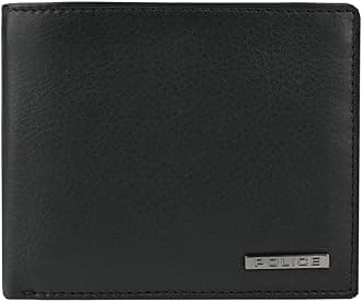 Police Genuine Leather Men's Slim Wallet Without Coin Purse with Credit Card Holder and Gift Box