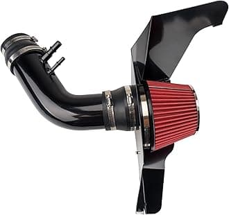 Cold Air Intake Kit with Filter Heat Shield for 2015 2016 2017 Mustang 3.7L V6 (Red)
