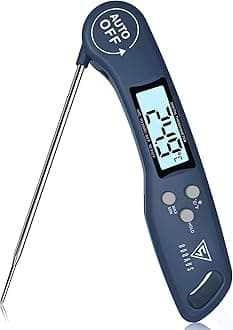 DOQAUS Meat Thermometer, 3s Instant Read Food Thermometer-Backlit LCD, Foldable Probe, Auto On/Off, ±1℃ Accuracy, Cooking Thermometer for BBQ Grill, Kitchen, Milk, Navy Blue