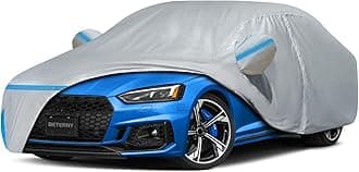 Car Cover for 2007-2025 Audi A5/S5/RS5 Sedan, Waterproof Custom-fit All Weather Sun Rain UV Dust Snow Protection Windproof Outdoor A5 Full Car Cover with Door Zipper and Cotton Lining-Gray