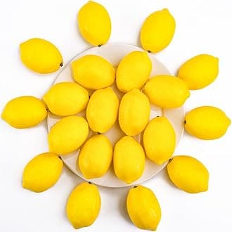BigOtters 20PCS Small Artificial Lemons, Faux Yellow Lemons 2.4 x 1.8 Inch Fake Lemons for Fake Fruit Bowl Lemonade Party Summer Decor Photo Props