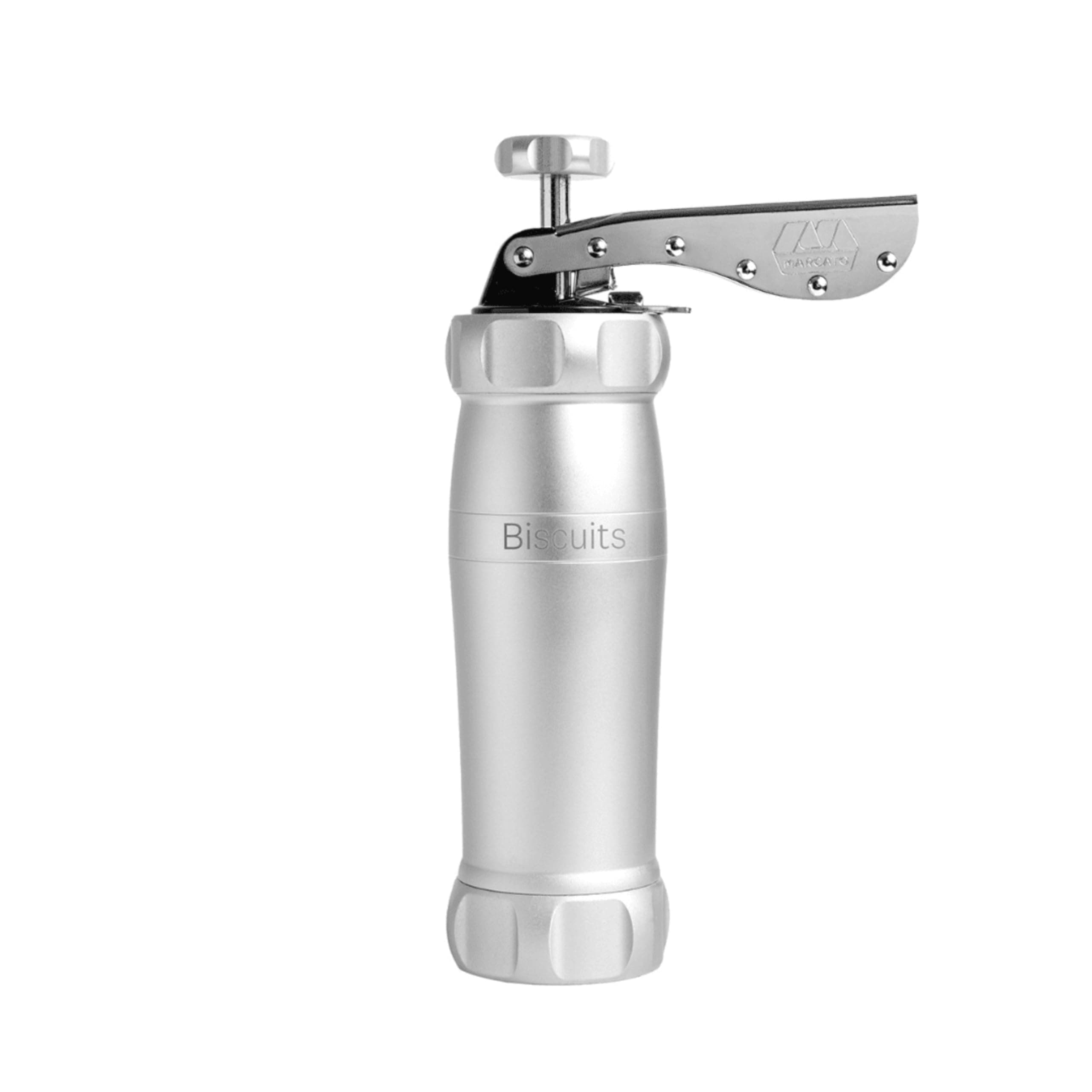 Marcato Atlas Biscuit Maker Cookie Press, Includes 20 Disc Shapes, Deluxe Silver