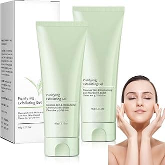 2PCS Purifying Exfoliating Gel, Exfoliat-ing Gel, Purifying exfoliating Moisturizing gel, Purify-ing Exfoliat-ing Scrub, Cleansing Face and Body Exfoliat-ing Scrub