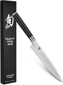 Kai Corporation Shun Classic Utility Knife, 5.9 inches (150 mm), Made in Japan, Shun Stainless Steel Knife