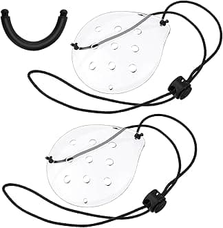 2 Pieces Eye Shield - Porous Plastic Transparent Eye Mask - Protective Eye Guard with Small Ventilation Holes - Plastic, Waterproof Eye Guard for Eye Surgery Protection - Comfortable