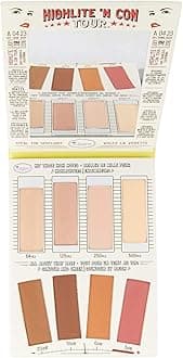 theBalm Highlighting & Makeup Conceal Powders 'N Contour Palette, Highlighters Shimmer, Matte, Bronzer, Blushes, Multicolor, 0.8 ounces