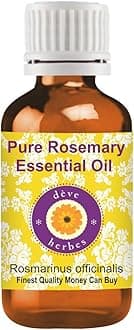 Deve Herbes Rosemary Essential Oil (Rosmarinus officinalis) for Healthy Hair Pure Lightweight | Men & Women | All Hair Types | 30ml (1 oz)