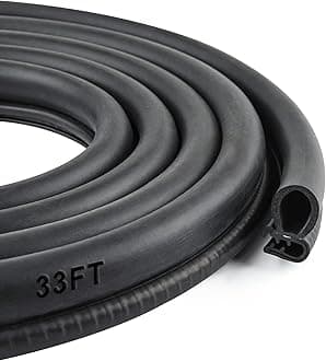 MYFAMIREA Car Door Rubber Seal Strip with Side Bulb, 33 Feet PVC Bulb Trim with EPDM Automotive Rubber Weather Stripping for Cars, Boats, Trucks, RVs, and Home Applications