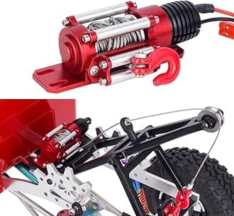 RC Car Metal Steel Wired Automatic Simulated Winch with Switch for 1/10 RC Crawler Car Axial SCX10 RBX10 D110 D90 TRX4 TRX6