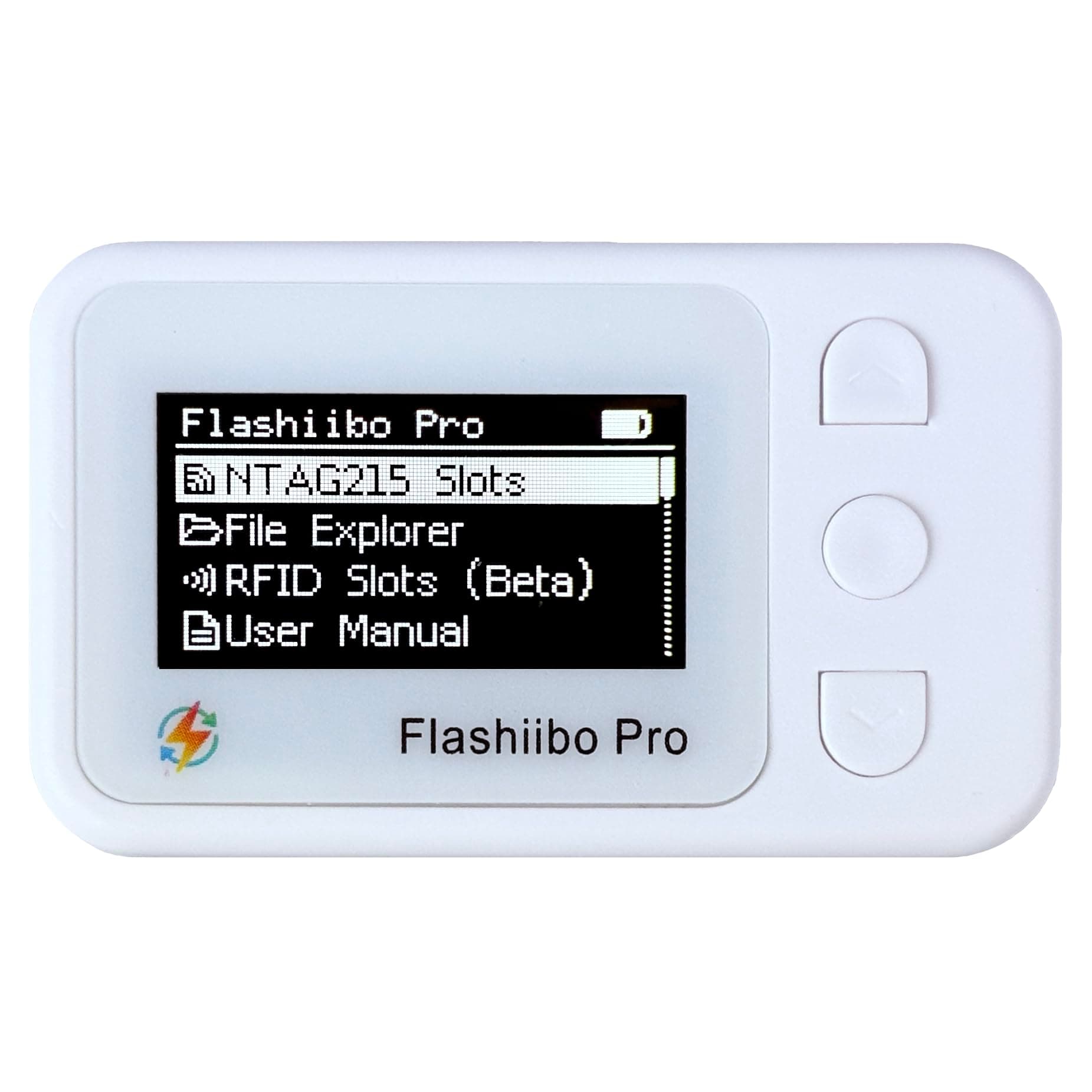 Flashiibo Pro NFC Emulator, NFC Tag Emulator, 3000+ Saves, Unlimited Rewrite, Auto UID Regen, Rechargeable Battery , 1.4" OLED Screen, Compatible with 50+ Games on Switch 1 & 2 (White)