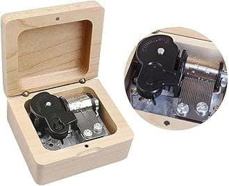 Sinzyo Music Box Vintage Wood Carved Wind Up Musical Box Gift For Christmas,Birthday,Valentine's Day(Maple Wooden Box)