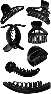 BHARATGAURAV Women and girl hair butterfly clips clutch claws banana shape combo pack hair accessories (black pack of 7)