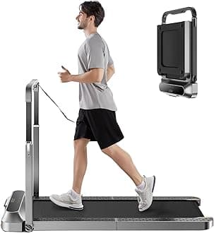 - Folding Treadmill, 2 in 1 Walking Pad Under Desk Treadmill for Home and Office, Compact Foldable Design with App Control and LED Display