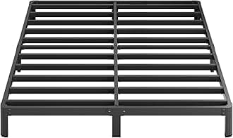 8 Inch King Bed Frame with Rounded Corner Legs Heavy Duty Metal King Size Platform Bed Frame No Box Spring Needed, Easy Assembly, Noise Free, Black.